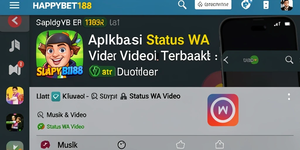 Tampilan antarmuka pengguna aplikasi Status WA Video yang menarik.