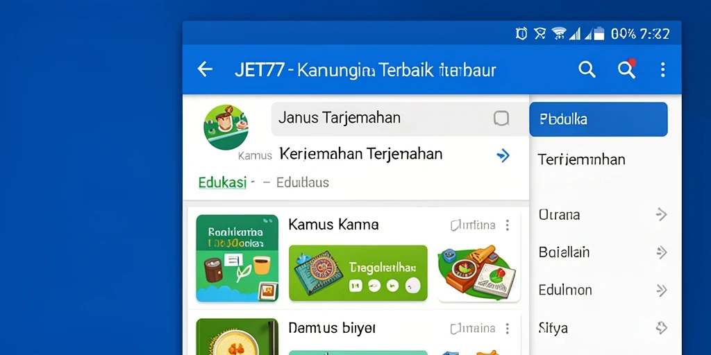 Antarmuka JET77 yang sederhana dan fungsional.