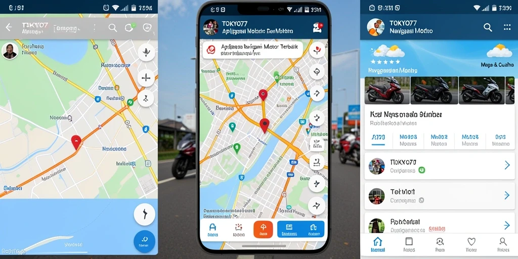 Antarmuka aplikasi TOKYO77 yang sederhana dan mudah digunakan untuk navigasi motor.
