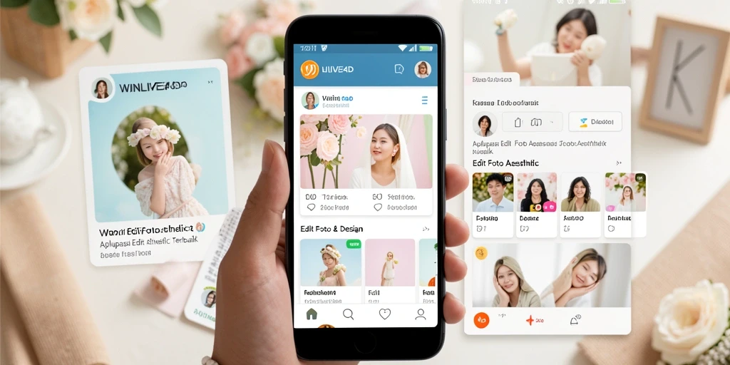 Antarmuka pengguna WINLIVE4D yang modern dan intuitif untuk Edit Foto Aesthetic.